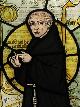 Retrato medieval de William of Ockham, filósofo franciscano del siglo XIV